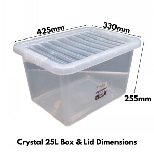 Wham Crystal Plastic Storage Box & Lid Size 07 (25 Litre)